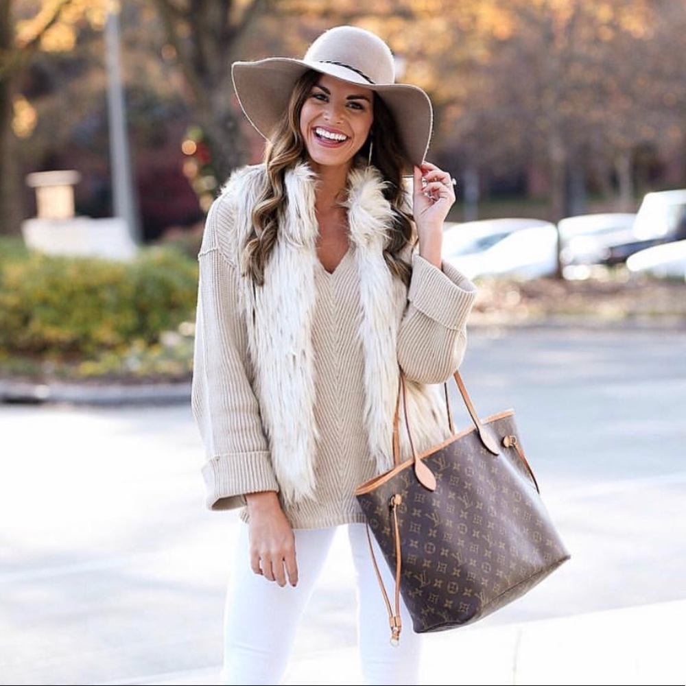 Tan cuffed sleeve sweater!